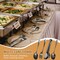 15 Pieces Stainless Steel Serving Utensils Large Serving Spoon Set 9.45 Inch Metal Tongs 9 Inch Serving Forks 8.7 Inch Slotted Spoons and Serving Spoon Kitchen Wedding Party (Black)